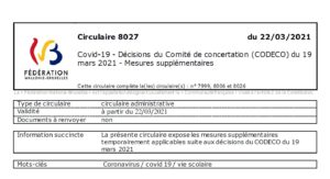 Lire la suite à propos de l’article Mesures Covid au 24/03/21