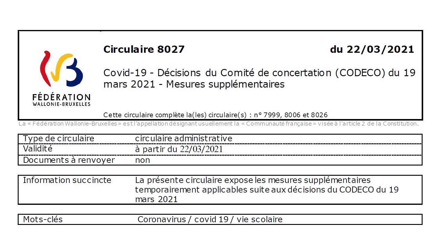 Mesures Covid au 24/03/21